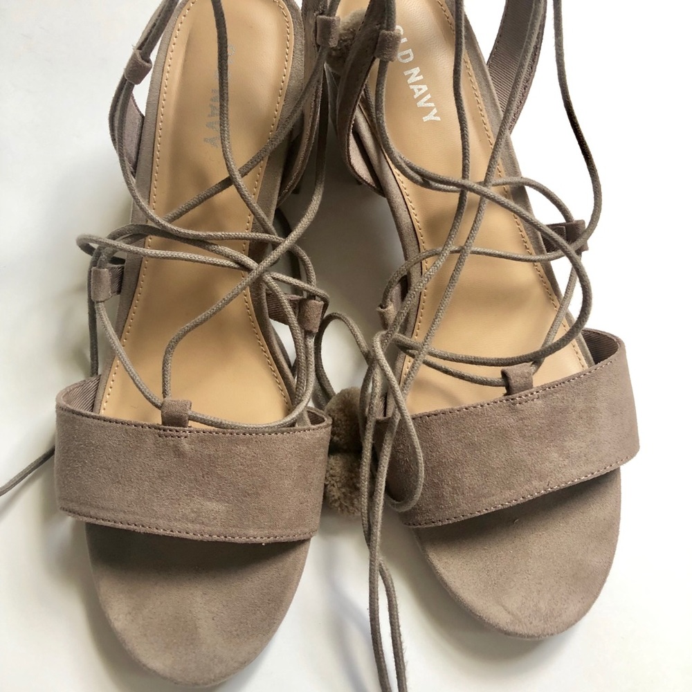 Sueded Low Block Heel in dark taupe color